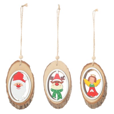 Christmas Tree Hanging Ornaments Decorations Wooden Hanging Tags Pendant Ornaments for XMAS Decorations