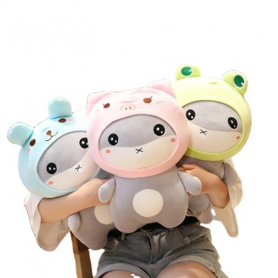 Cute web celebrity wearing a hat hamster doll stuffed mouse warm hand pillow hand over the year of the rat mascot gift