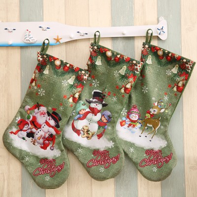 Christmas Decoration Supplies Green Large Christmas stockings The Christmas Tree and Fireplace Decorations For Home Decorations